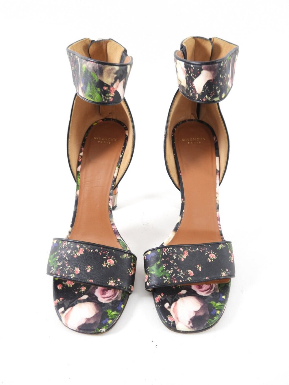 Givenchy Floral Leather Curved Heel Sandals - 38 In EUC - Picture 2 of 5